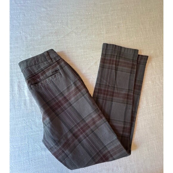 Volcom Frochickie Mid Rise Regular Fit Plaid Chino Pants Womens Size 24 - Picture 3 of 13